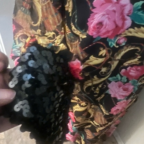 Vintage floral, sequins dress by Chez California by Tandry , size 22w - Picture 3 of 4